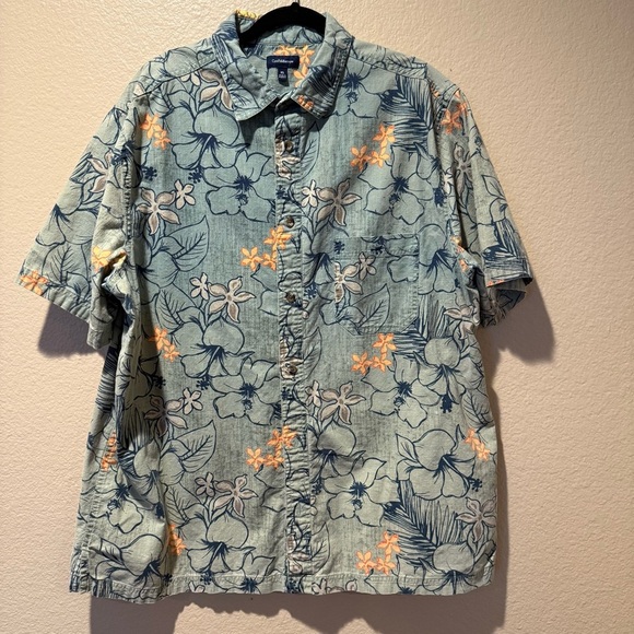 Croft & Barrow Green and Orange Casual Button Down Shirt XL - Picture 1 of 9